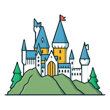 Cute Hogwarts castle with magic sticker