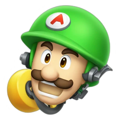 luigi with a device designed to propel a projectile using pressure or explosive force sticker