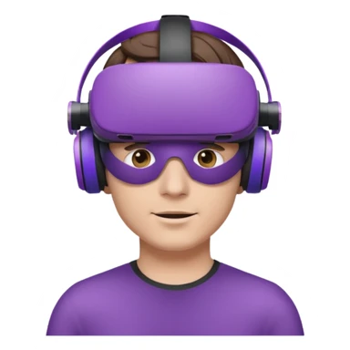 white male with short hair and a purple VR headset sticker