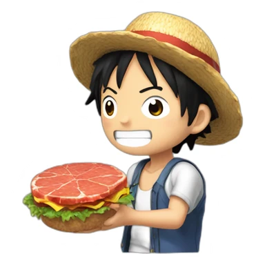 Luffy avec de la viande sticker
