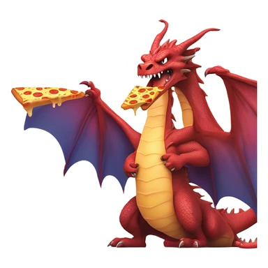 dragon eating pizza sticker