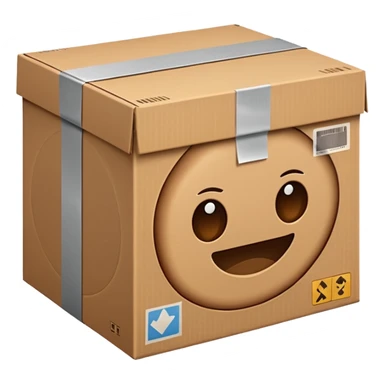 closed cardboard box with tape sticker