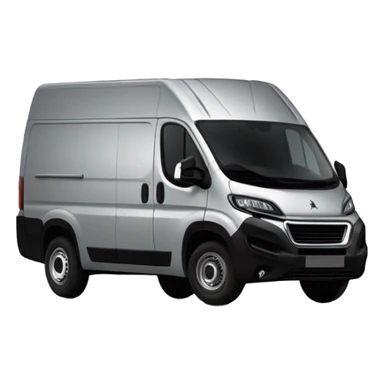 Peugeot boxer als van in silber mit zwei schwarzen Fenstern auf der rechten seite  sticker