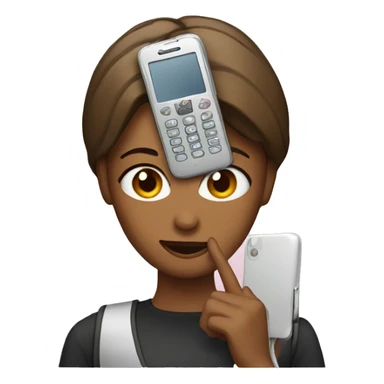 woman showing big phone sticker