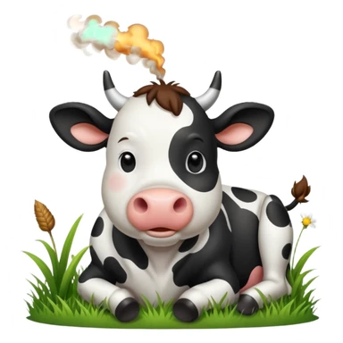 cute cow smoke weed sticker