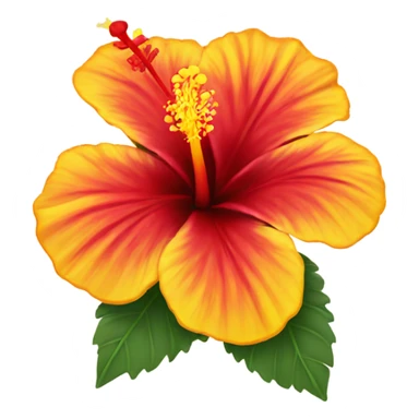 Red and yellow hibiscus flower sticker