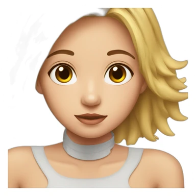 Post op surgery girl with neck scar sticker