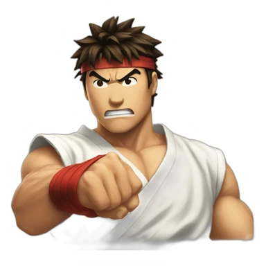 ryu reaction face about to get punched sticker
