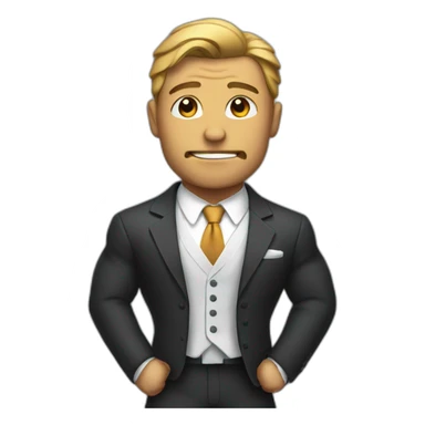 muscular in a suit sticker