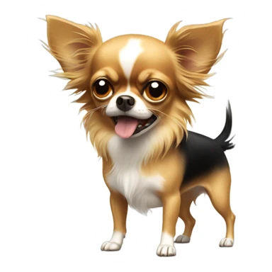 rude chihuahua with long hair sticker