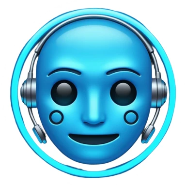 Neon cyberpunk emoji face, blue glow. Text: CERTIFIED TIME-WASTER.

 sticker