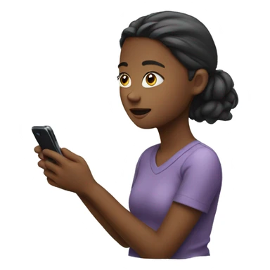 Girl watching her phone  sticker