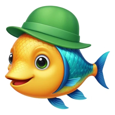 fish with green hat sticker