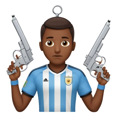 haz un turro con una biszera para atras y con un arma remera argentina pero arma de fuego sticker