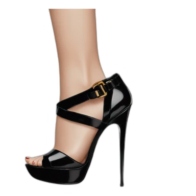 Ysl TRIBUTE heel SANDAL black PATENT LEATHER sticker