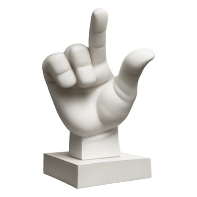 Ancient White sculpture pointing finger sticker