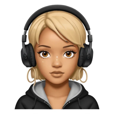 rihanna Black Headphones sticker