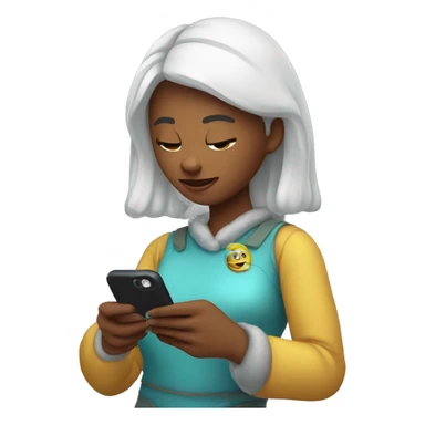 Ice spice looking at an iPhone in her hands  sticker