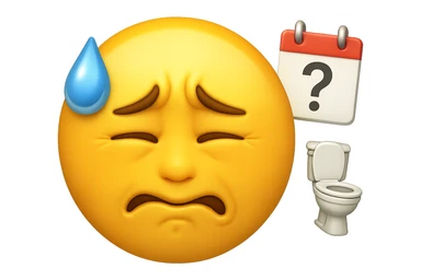 emoji stile iphone che riguarda l'argomento "stipsi/andrò al bagno oggi?", iperrealistico 4k sticker