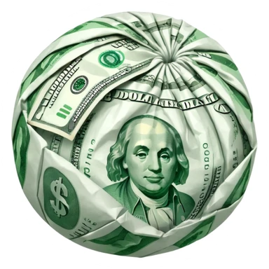 Snow ball with dollar bills  sticker