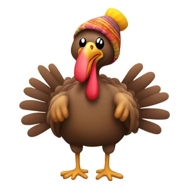 Sleepy turkey with a pajama hat sticker