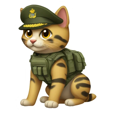 military cat Ukrainian marines sticker