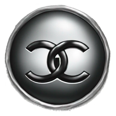 Chanel black leather and Silver Logo sticker