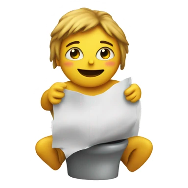 sitting on the toilet reading a newspaper sticker