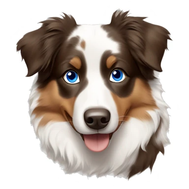 Australian Shepherd with blue eyes and brown and white fur  sticker