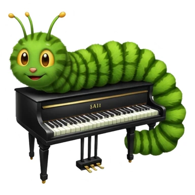 A caterpillar playing the piano  sticker