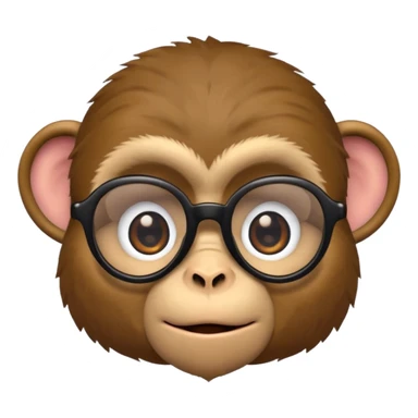  monkey with black glasses  sticker