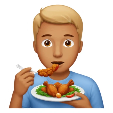 Guy eating wings sticker