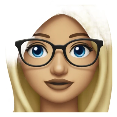 Blonde Kylie Jenner blue eyes wearing glasses  sticker