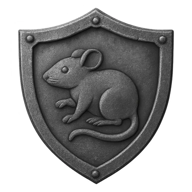 Create an iron version of this shield with the same shape, looking a little worn and realistic metallic iron. The style should emulate emoji style with a transparent background. sticker