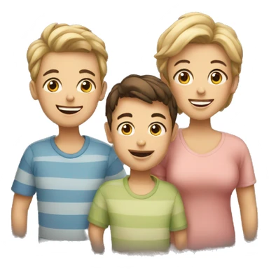 Three boys and mum sticker