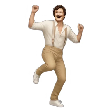 Pedro Pascal bailando en movimiento sticker