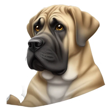 English Mastiff driving a racecar sticker