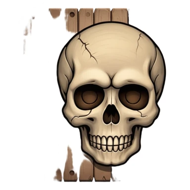 Skull Sign on a board sticker