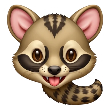 civet shows yummy face with long tongue sticker