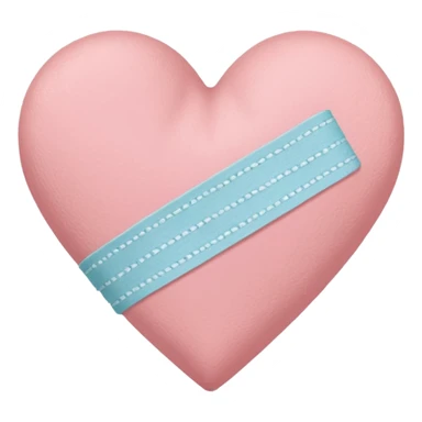A minimalist pastel illustration of a heart with a small bandage, inspired by the ❤️‍🩹 emoji. Soft pastel colors — dusty pink sticker