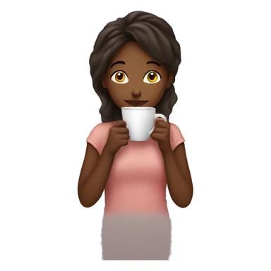 Girl sipping coffee sticker