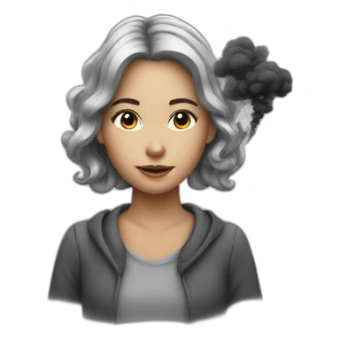 girl with smoke sticker