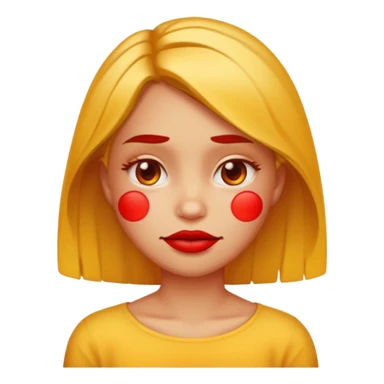 sunburned girl frowning emoji sticker