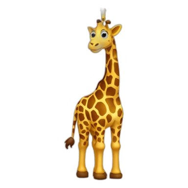 standind giraffa with christian necklace sticker
