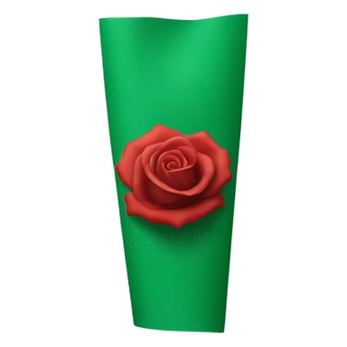 red rose on green sleeve sticker