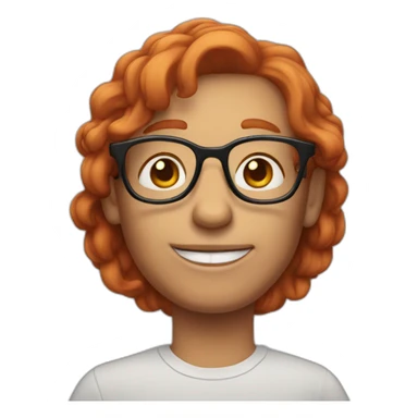 50years old red hair with glasses sticker