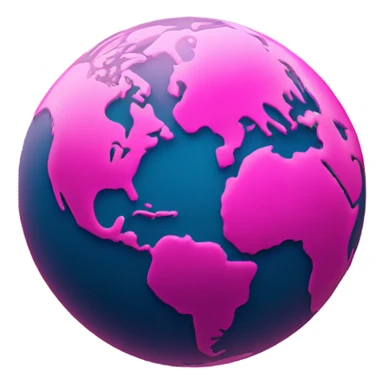 Hot pink planet earth detailed  sticker