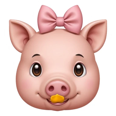 Pig that has a bow on its head that is side eyeing you sticker