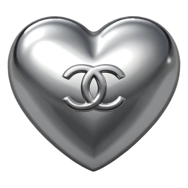 Chanel sport logo chrome glossy heart sticker