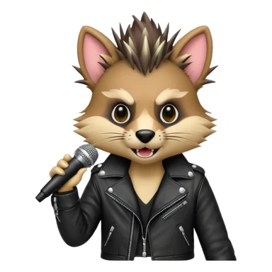 singing punk animal with microphone sticker